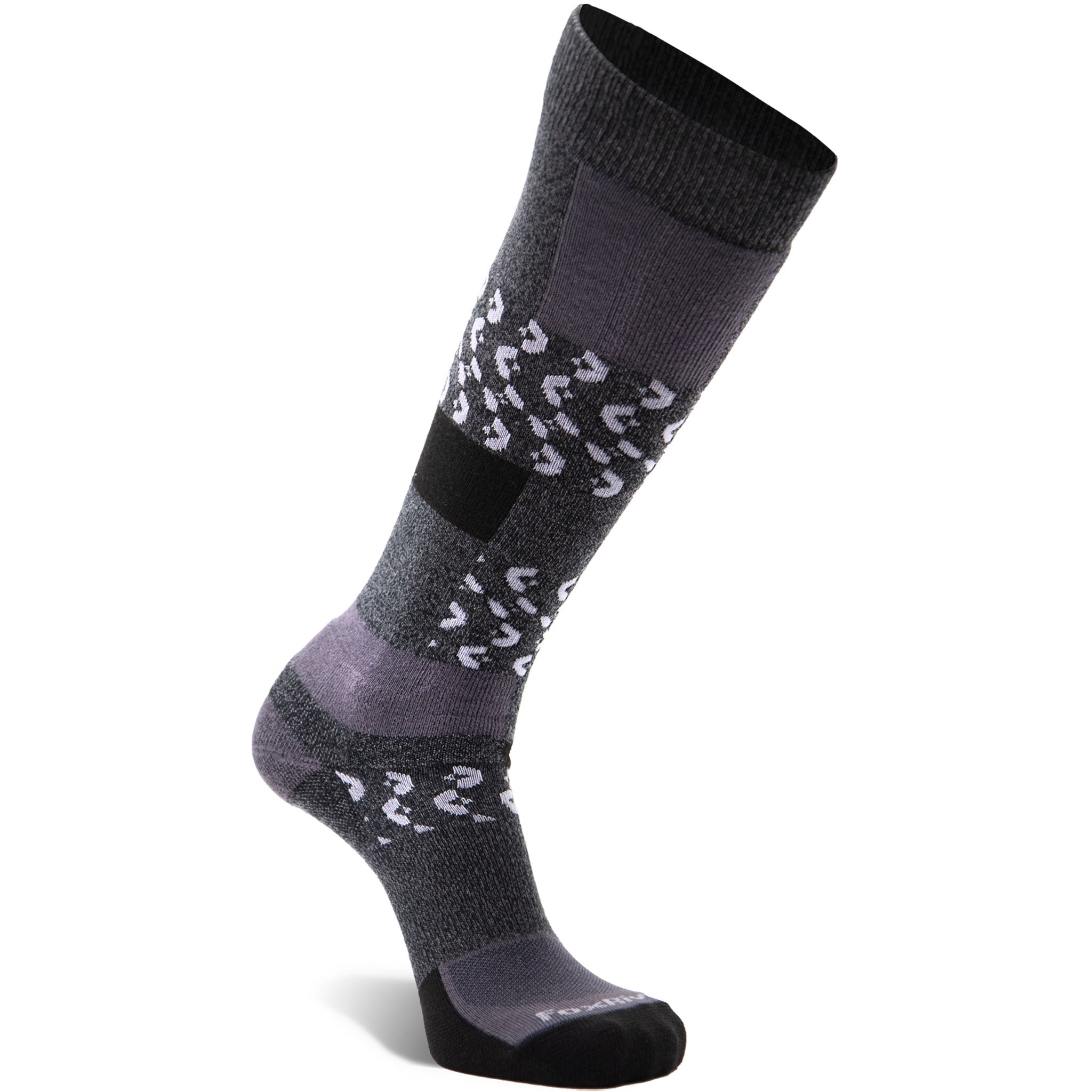 Women's Peakheat Liftie Lightweight Over-the-Calf Ski and Snowboard Sock Grey/Black Small - Fox River