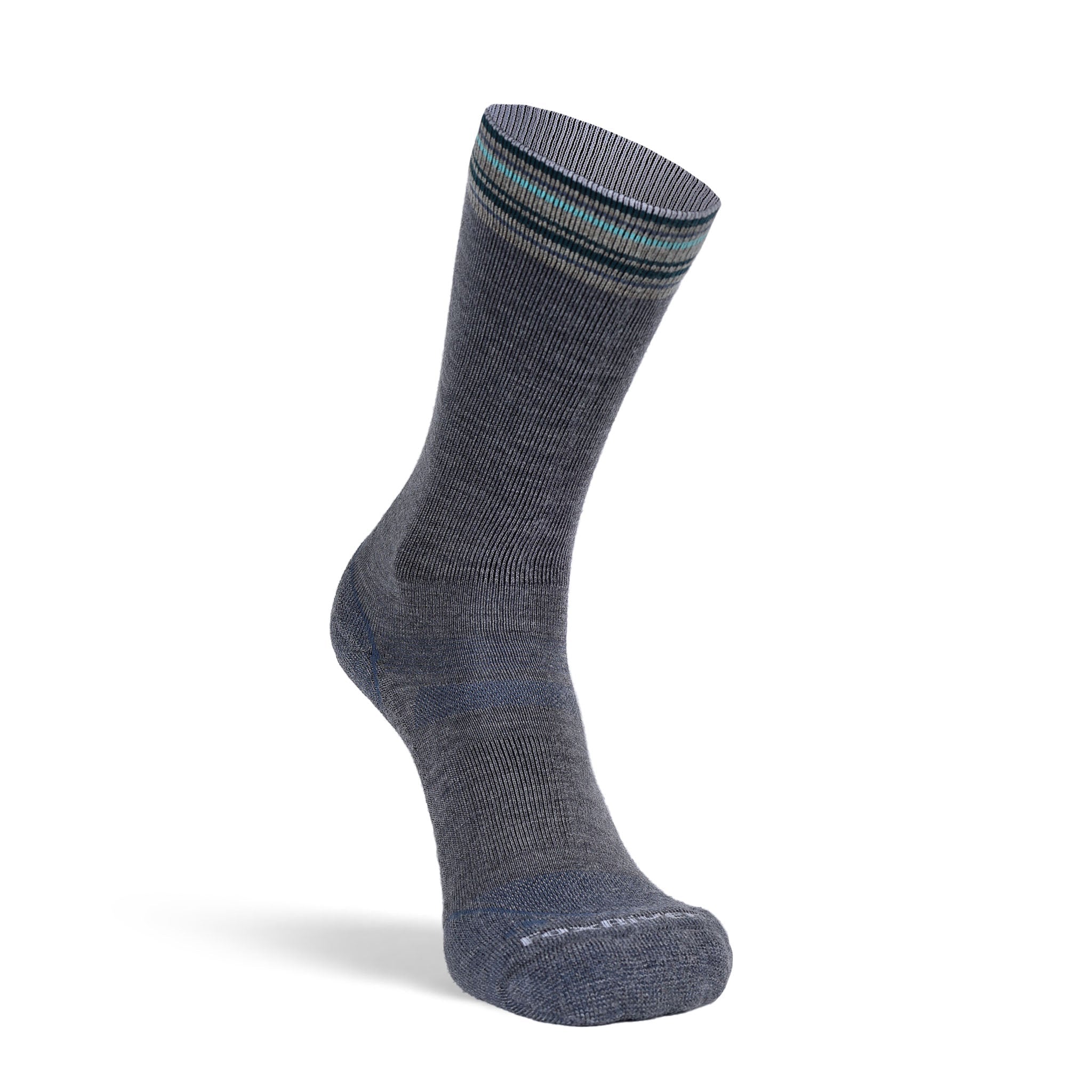 Women's Stripe Medium Weight Crew Hiking Sock Grey Medium - Fox River