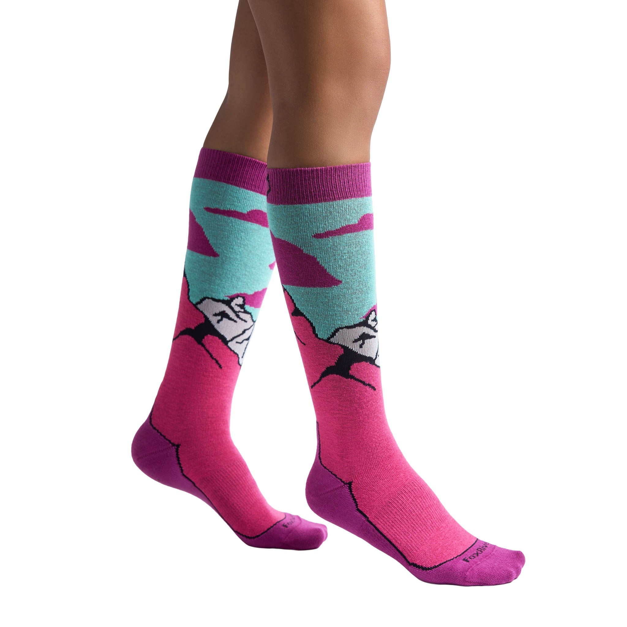 Women's Vail Ultra - Lightweight Over - the - Calf Ski and Snowboard Sock Fuchsia Medium - Fox River