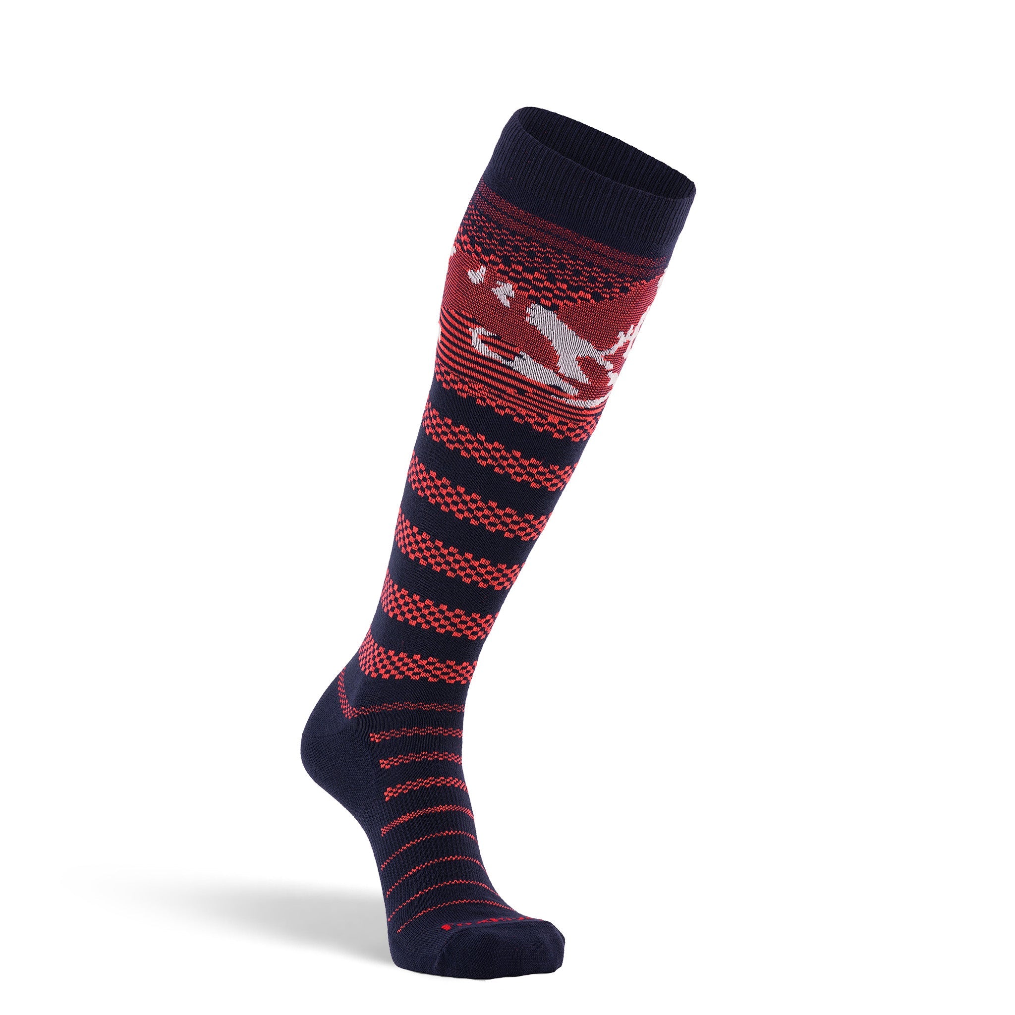 Chatter Ultra-Lightweight Over-the-Calf Ski and Snowboard Sock Navy/Orange Medium - Fox River