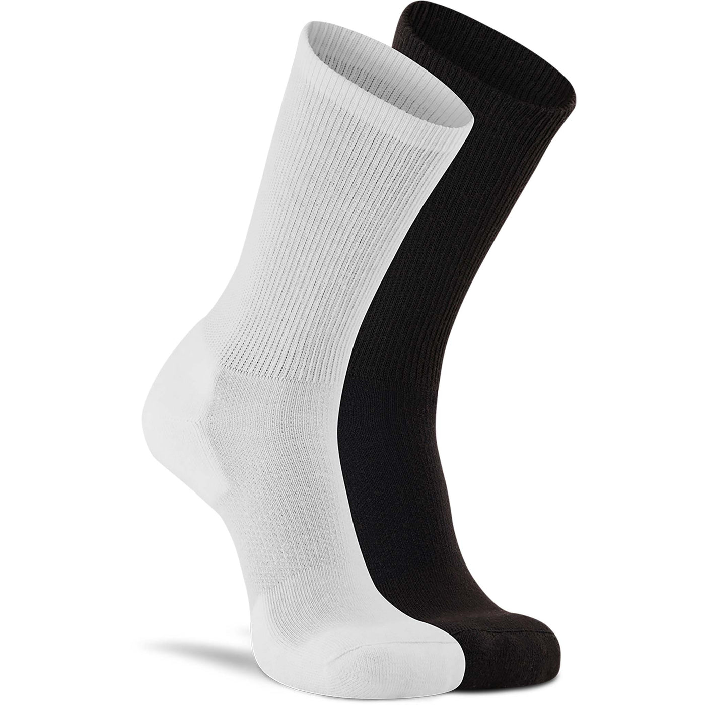 Diabetic Lightweight Crew - 2 Pack White/Black Assort Large - Fox River® Socks