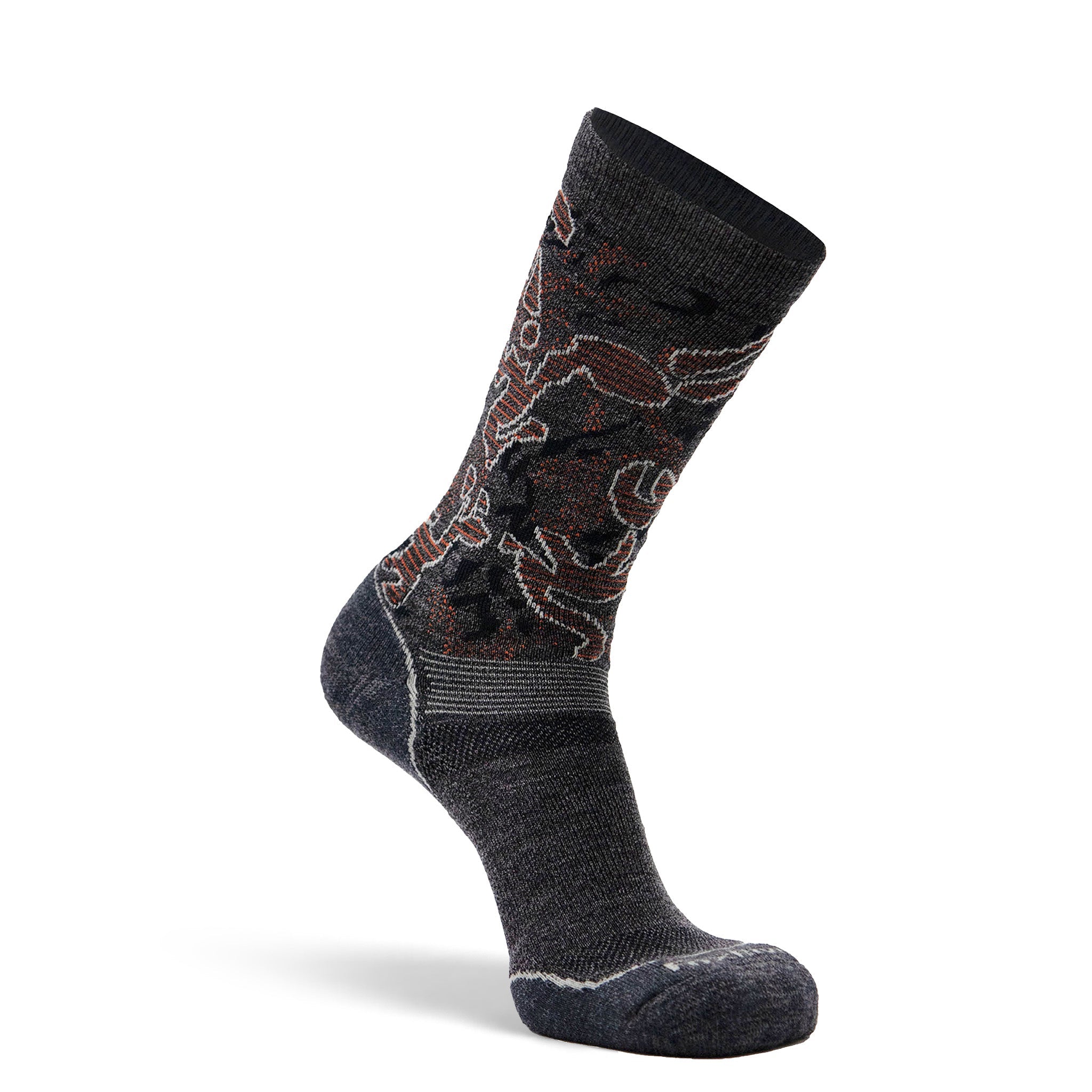 Hanging Rock Medium Weight Crew Hiking Sock Charcoal Medium - Fox River