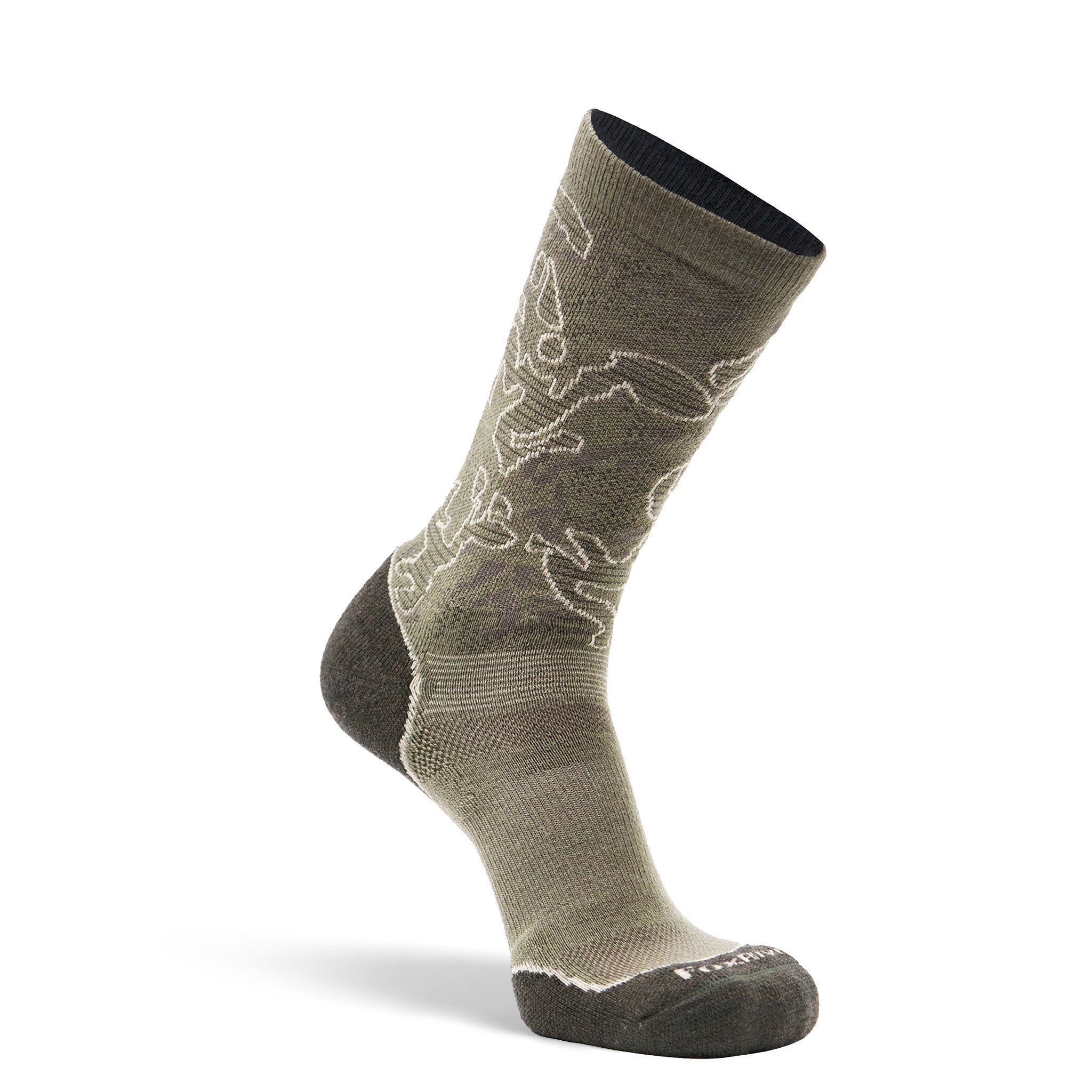 Hanging Rock Medium Weight Crew Hiking Sock Olive Large - Fox River