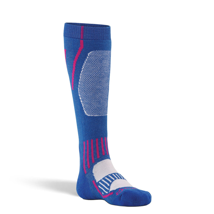 Kid's Boreal Medium Weight Over-the-Calf Ski and Snowboard Sock Electric Blue Kids' X-Small - Fox River