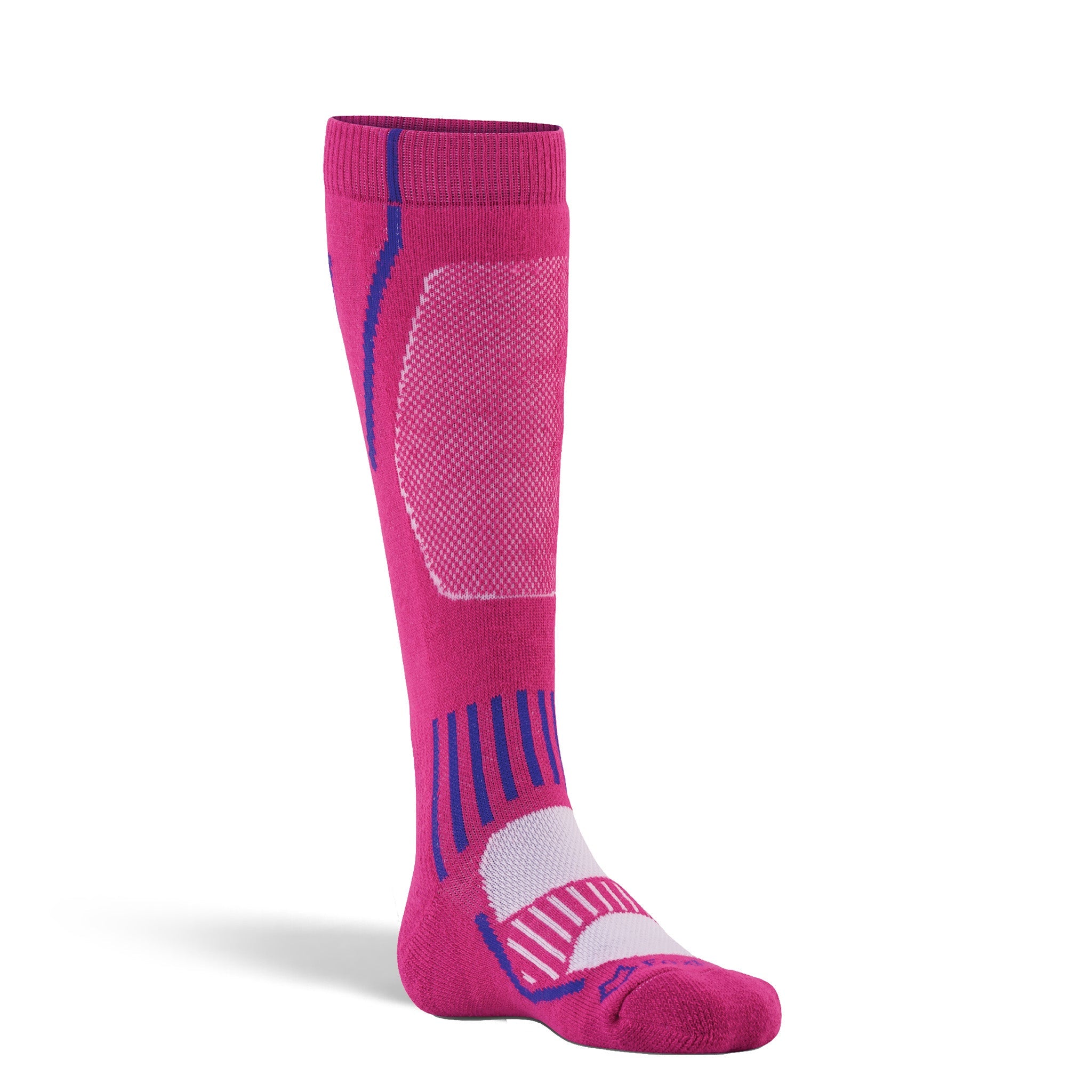 Kid's Boreal Medium Weight Over-the-Calf Ski and Snowboard Sock Fuchsia Kids' Small - Fox River