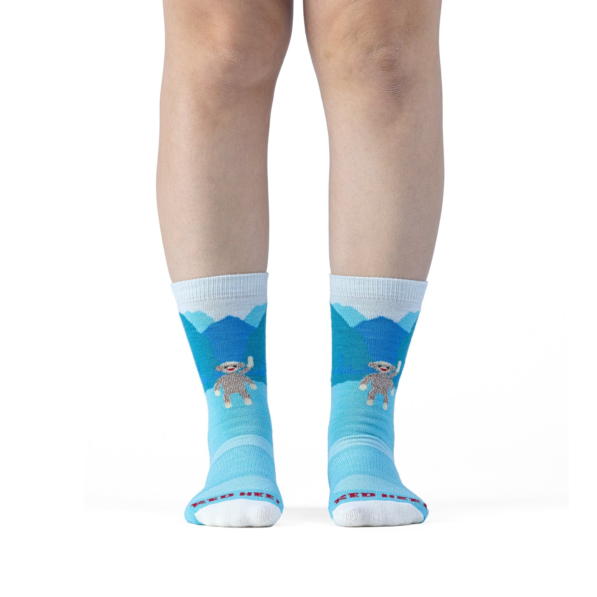 Kid's Monkey Business Lightweight Crew Hiking Sock Capri Blue Kids' Small - Fox River