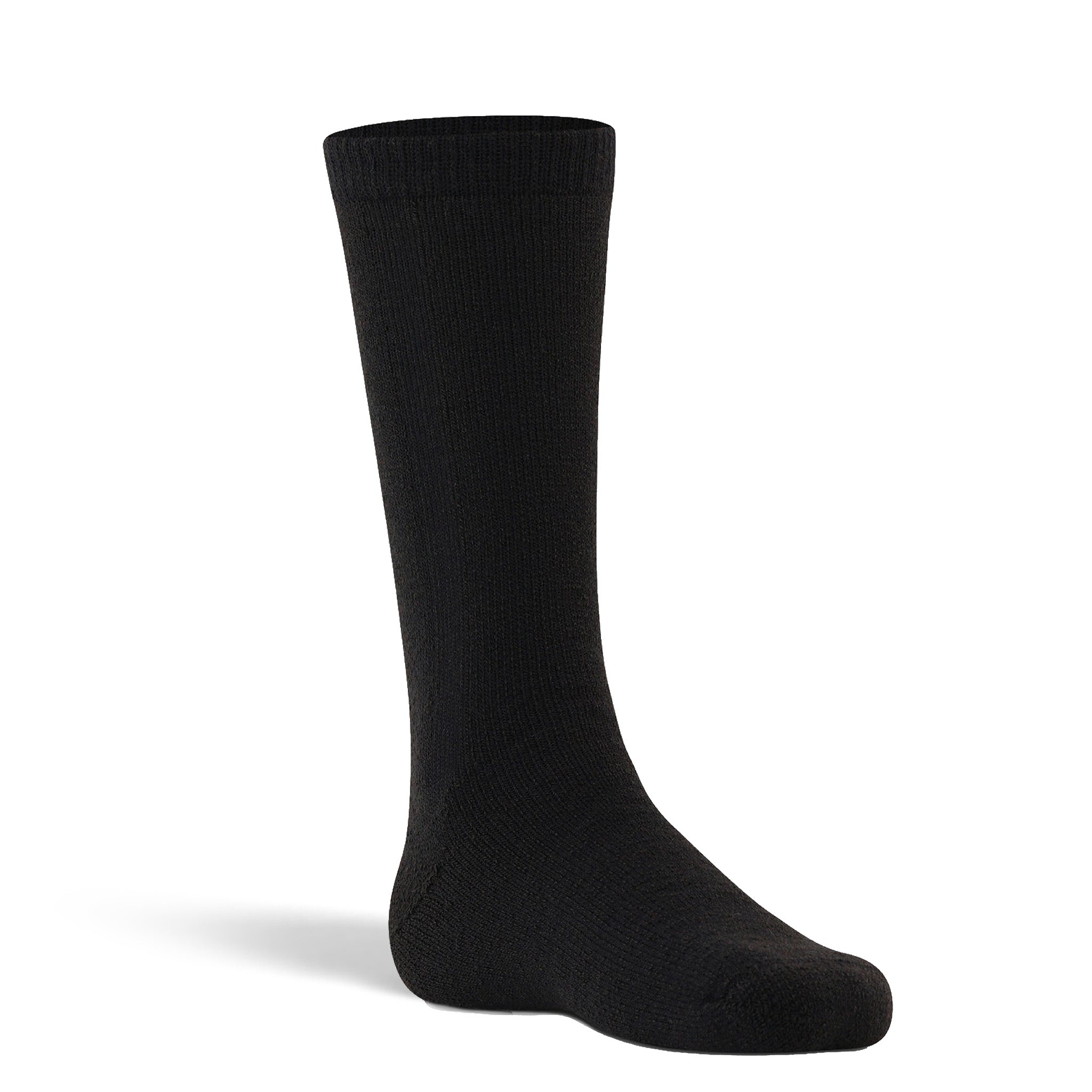 Kid's Slalom Jr. Medium Weight Mid-Calf Boot Ski and Snowboard Sock Black Kids' Small - Fox River