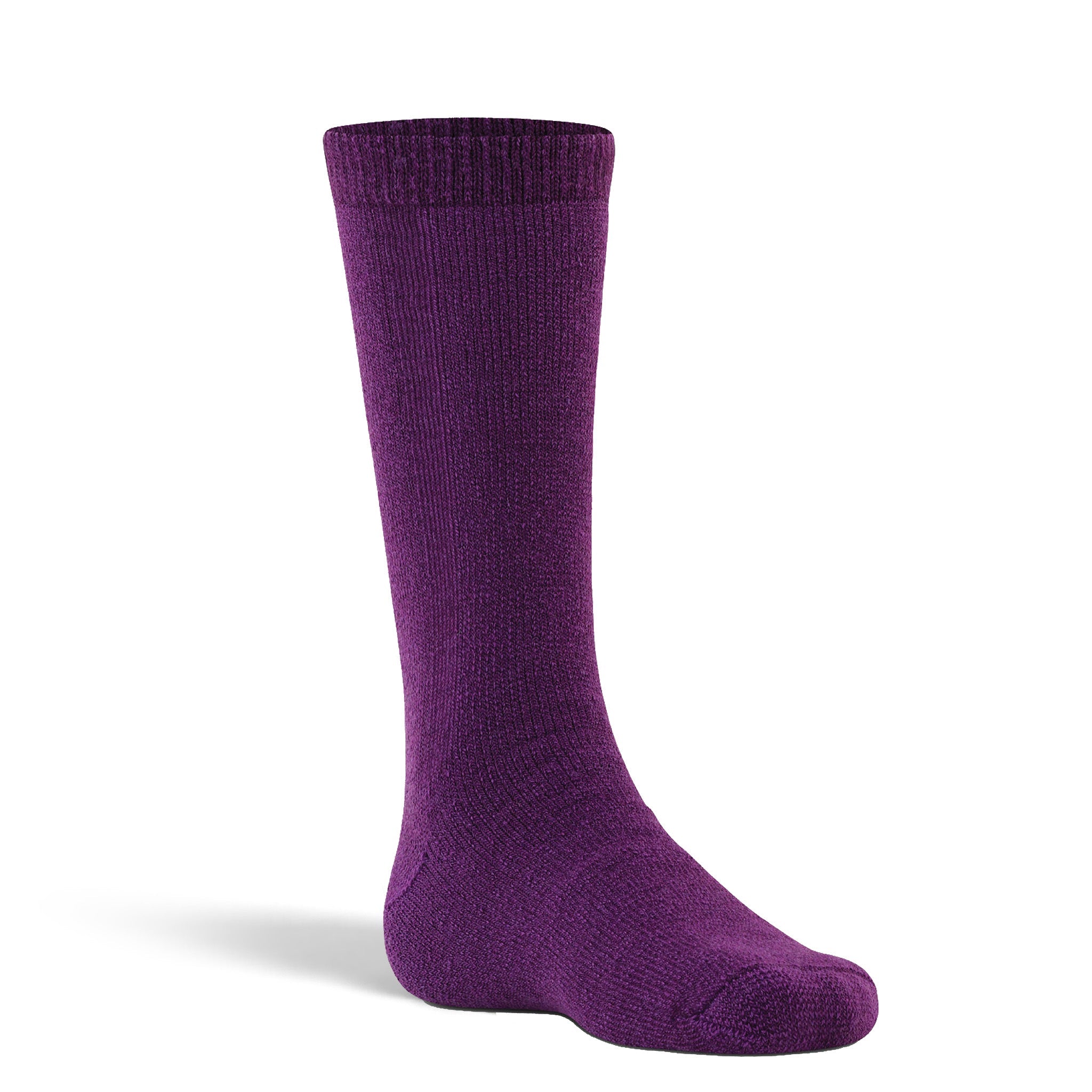 Kid's Slalom Jr. Medium Weight Mid-Calf Boot Ski and Snowboard Sock Bright Purple Kids' Small - Fox River