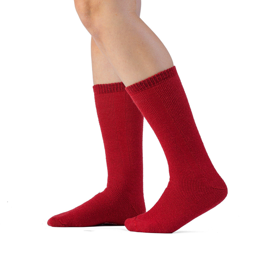 Kid's Slalom Jr. Medium Weight Mid-Calf Boot Ski and Snowboard Sock Red Kids' Small - Fox River