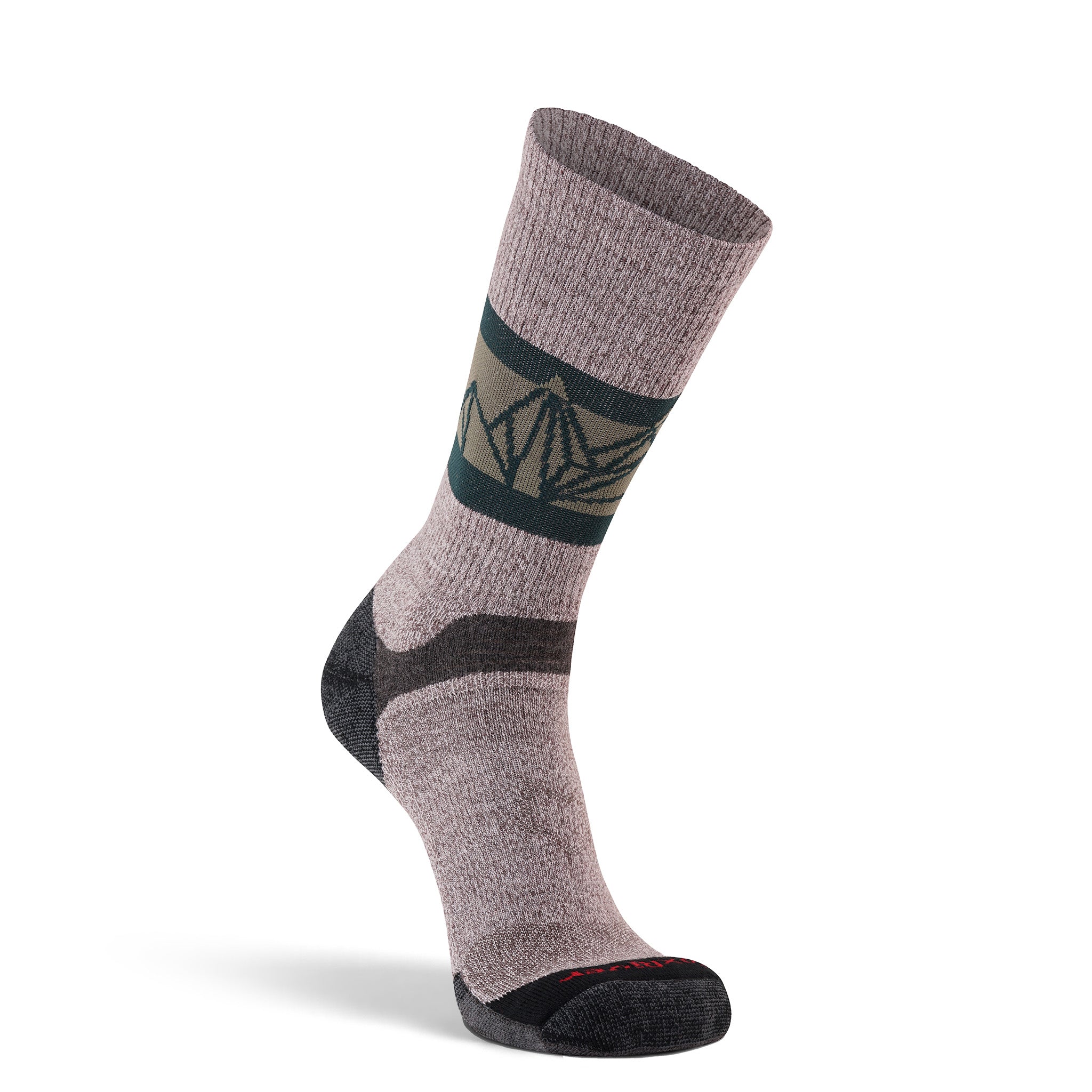 Men's Highland MX2 Lightweight Crew Hiking Sock Light Brown Heather Medium - Fox River