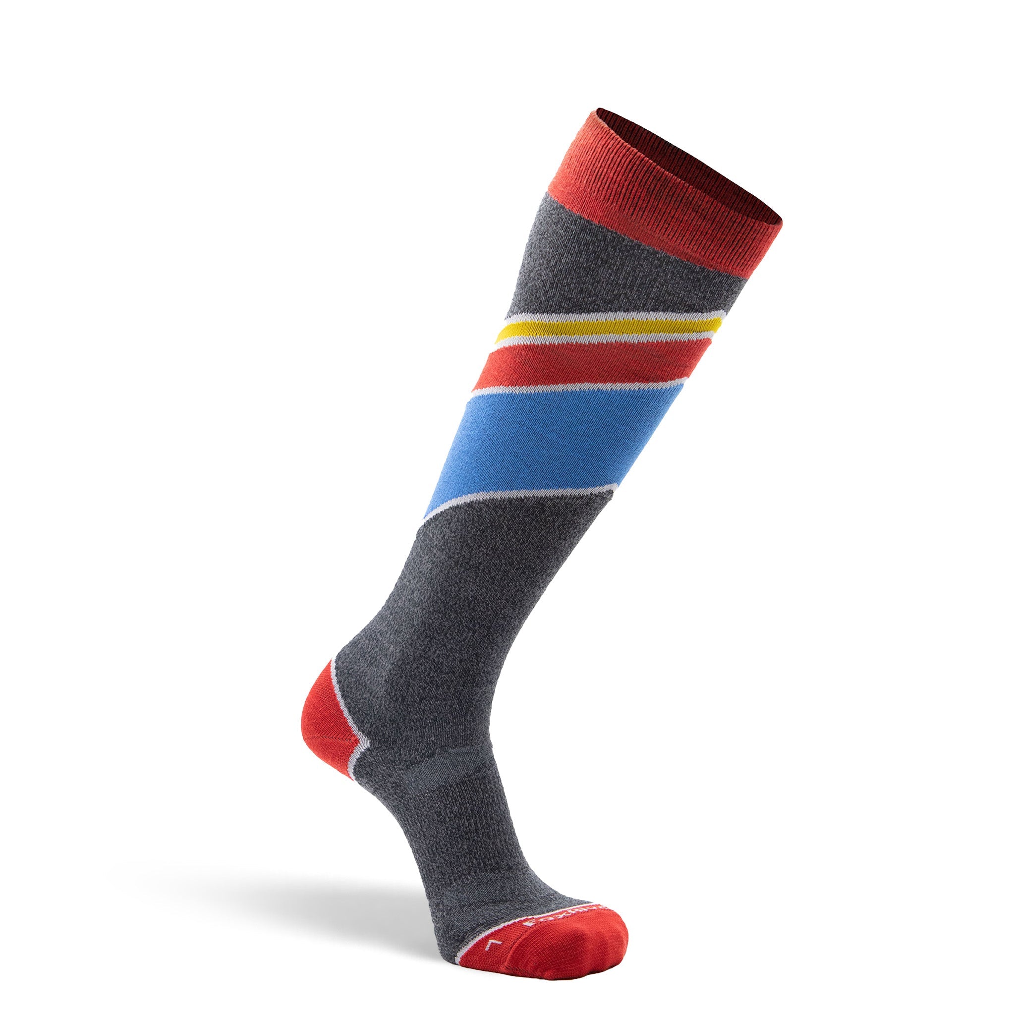 Men's Peakheat Bomber Ultra-Lightweight Over-the-Calf Ski and Snowboard Sock Persimmon Medium - Fox River