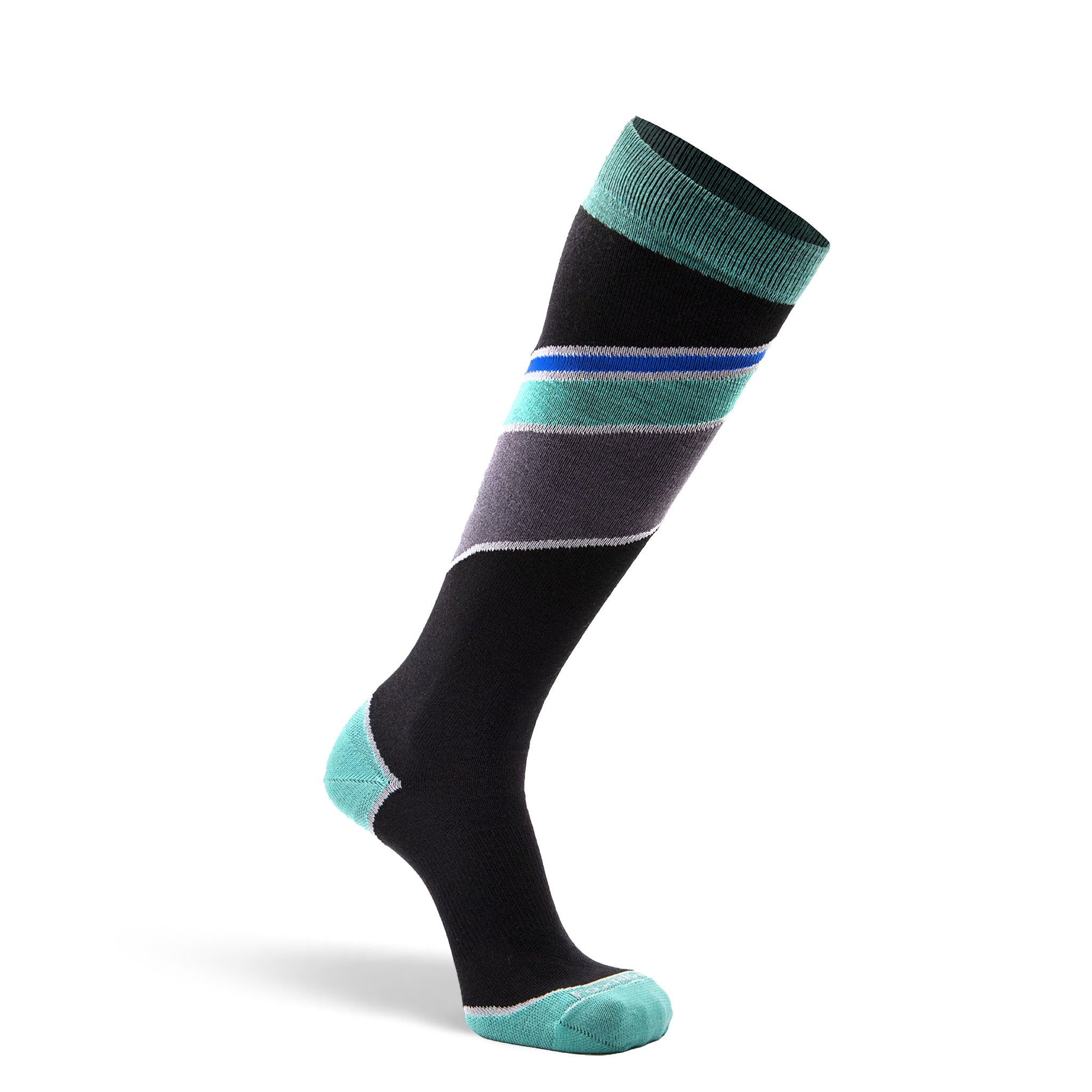 Men's Peakheat Bomber Ultra-Lightweight Over-the-Calf Ski and Snowboard Sock Turquoise Medium - Fox River