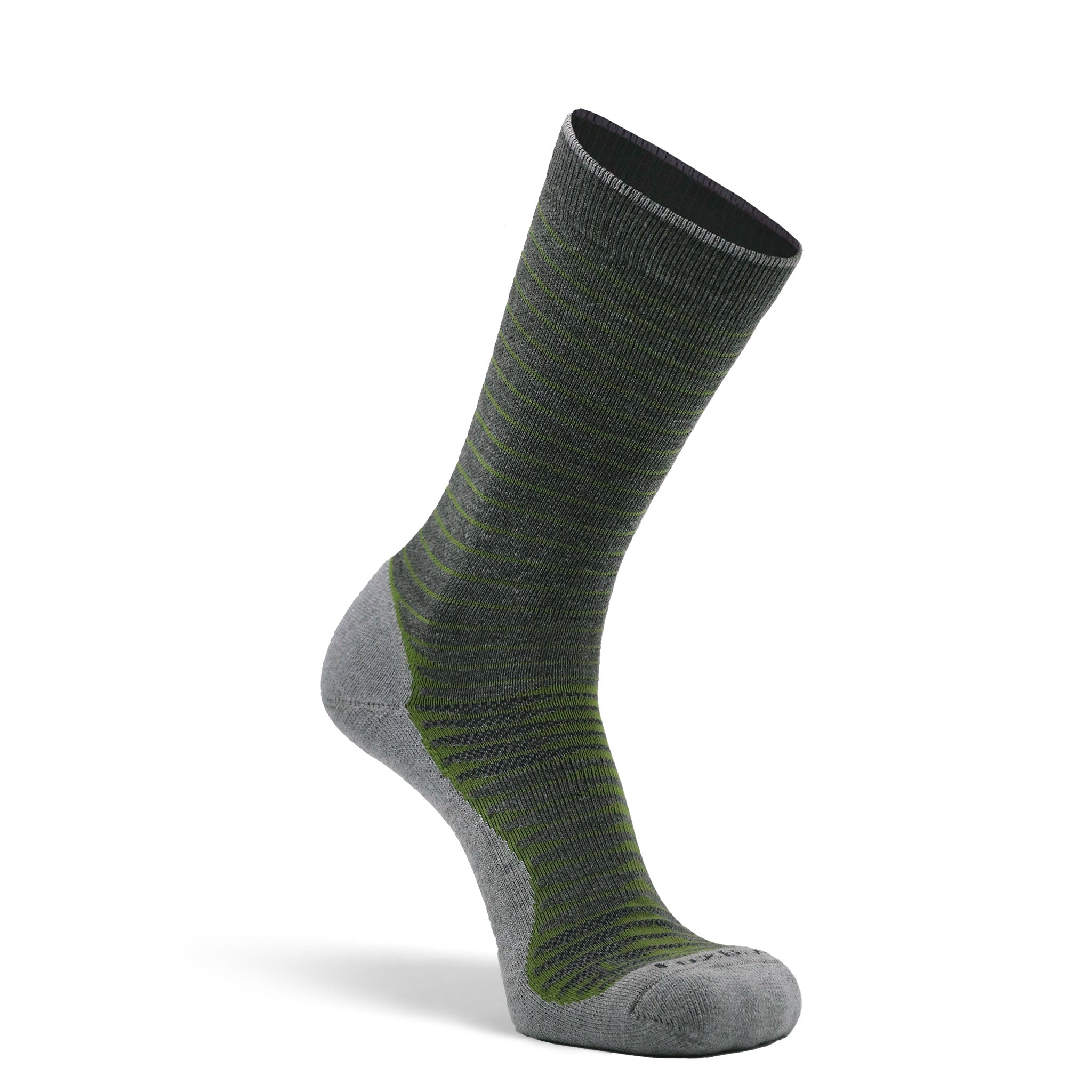 Men's Stripe Lightweight Crew Hiking Sock Grey Medium - Fox River