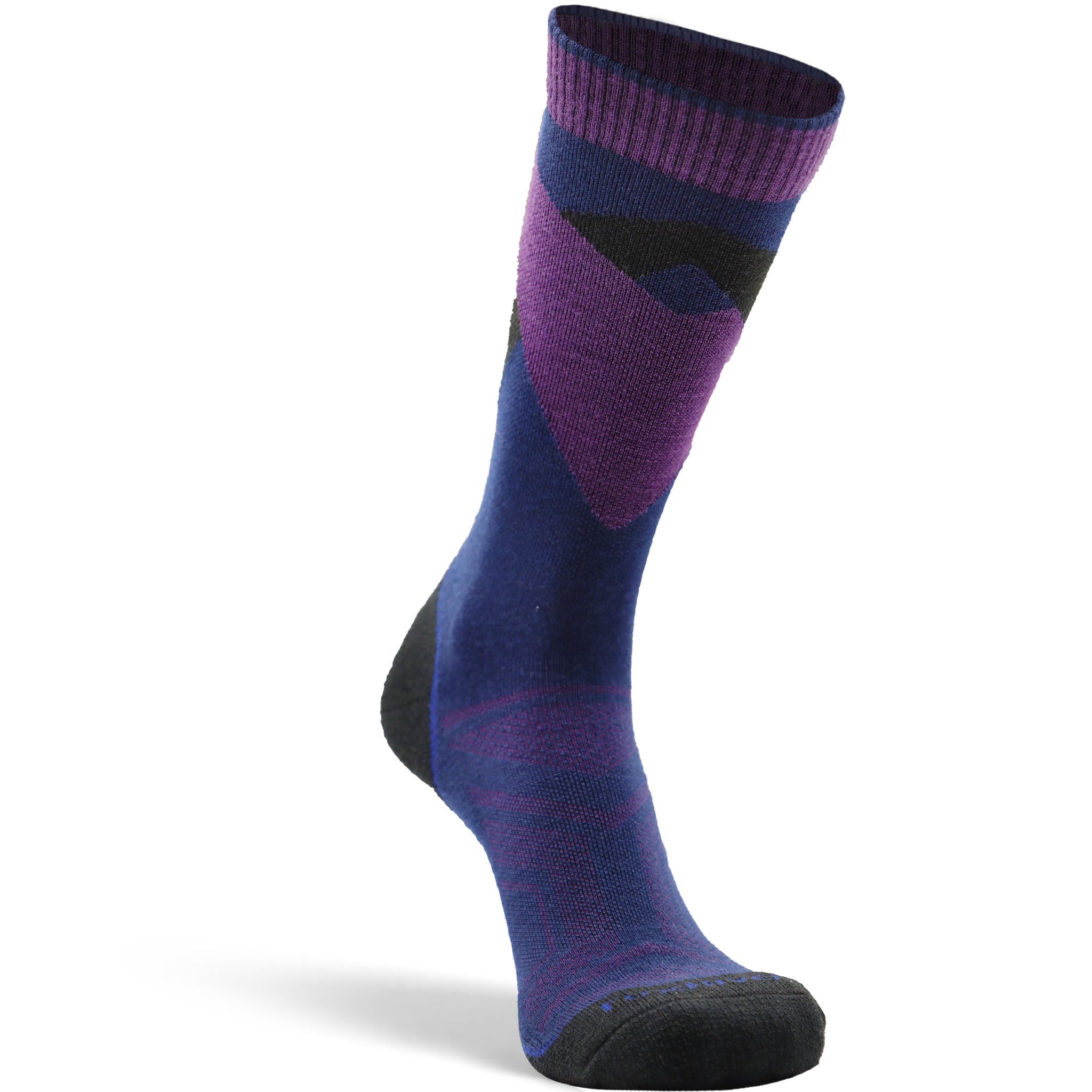 Men's Switchback Lightweight Crew Hiking Sock Navy/Purple Medium - Fox River