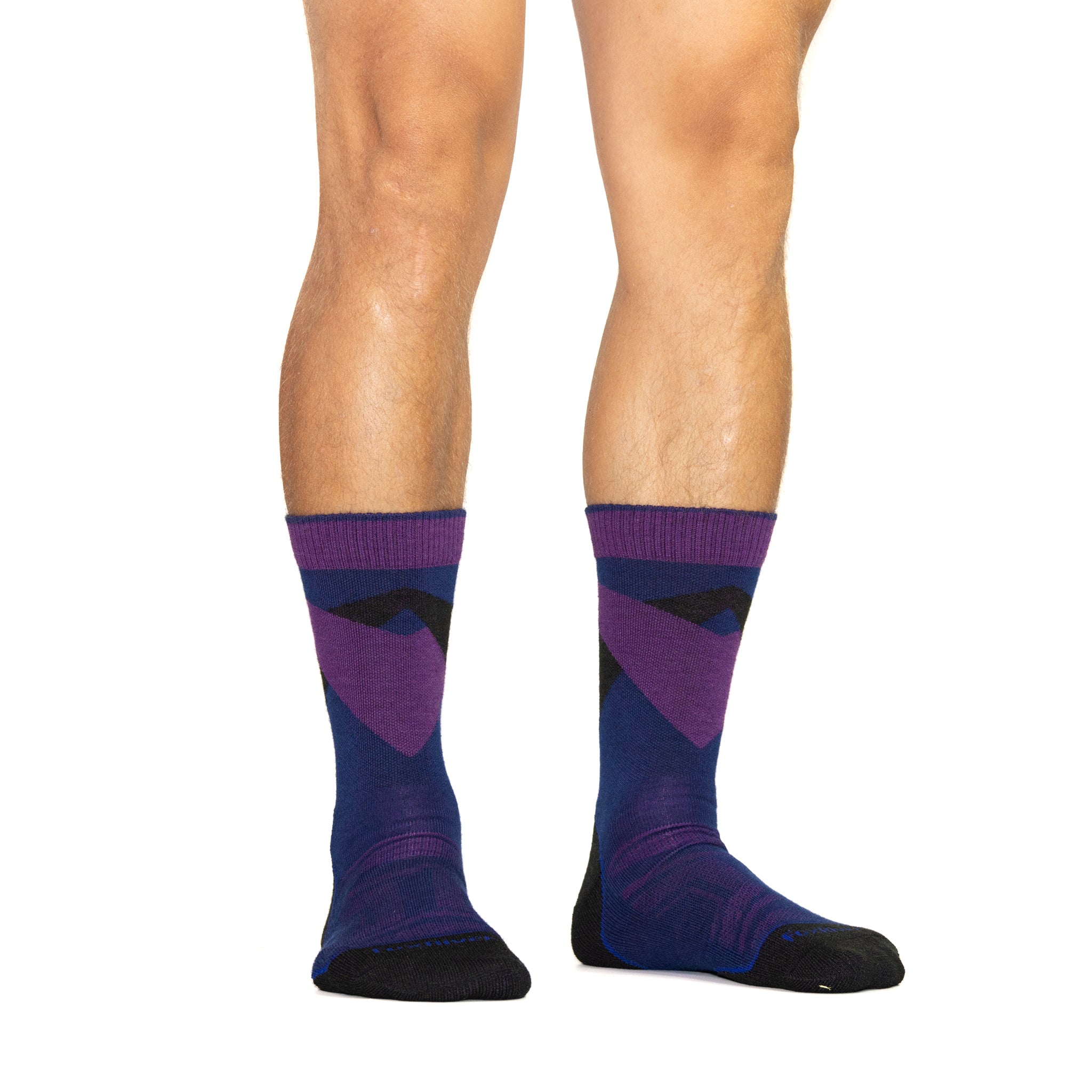 Men's Switchback Lightweight Crew Hiking Sock Navy/Purple Medium - Fox River