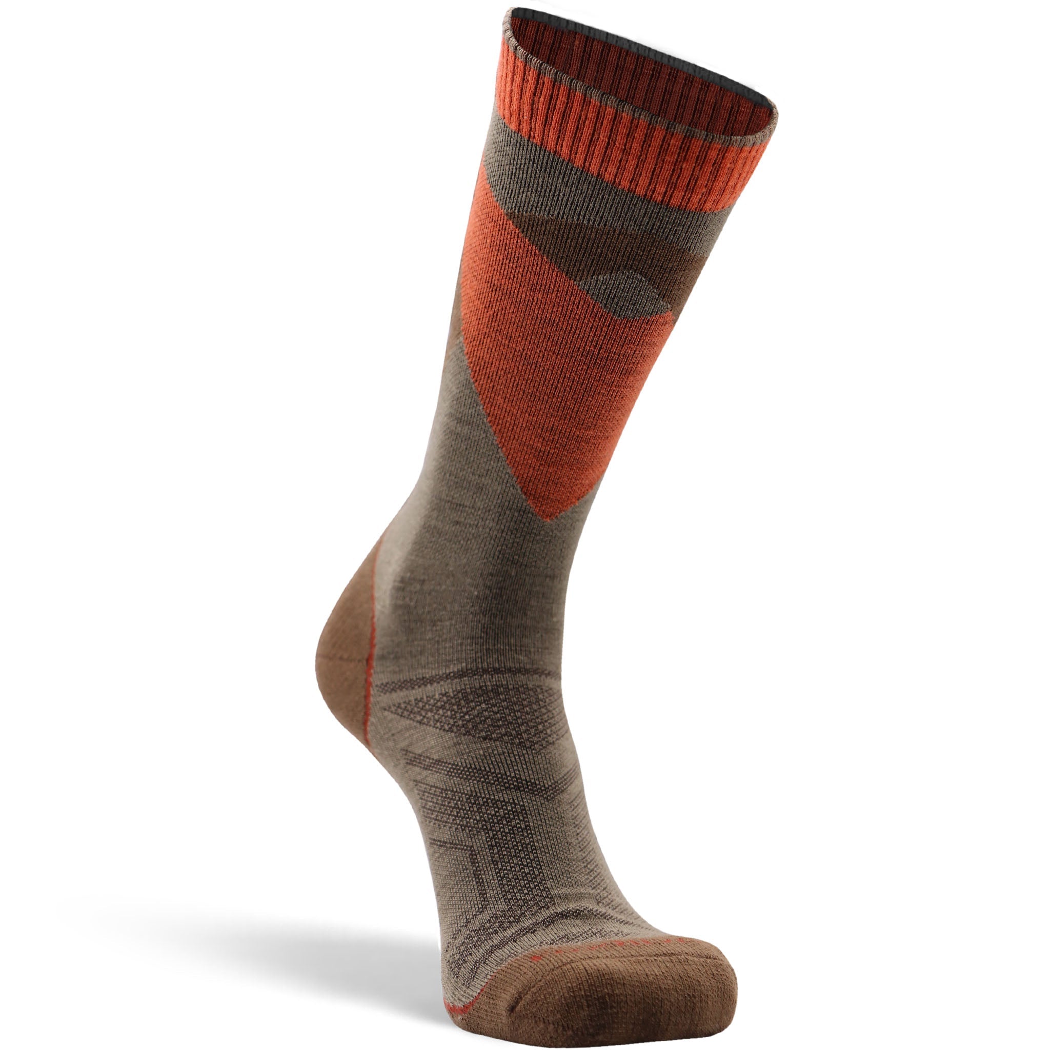 Men's Switchback Lightweight Crew Hiking Sock Orange Large - Fox River