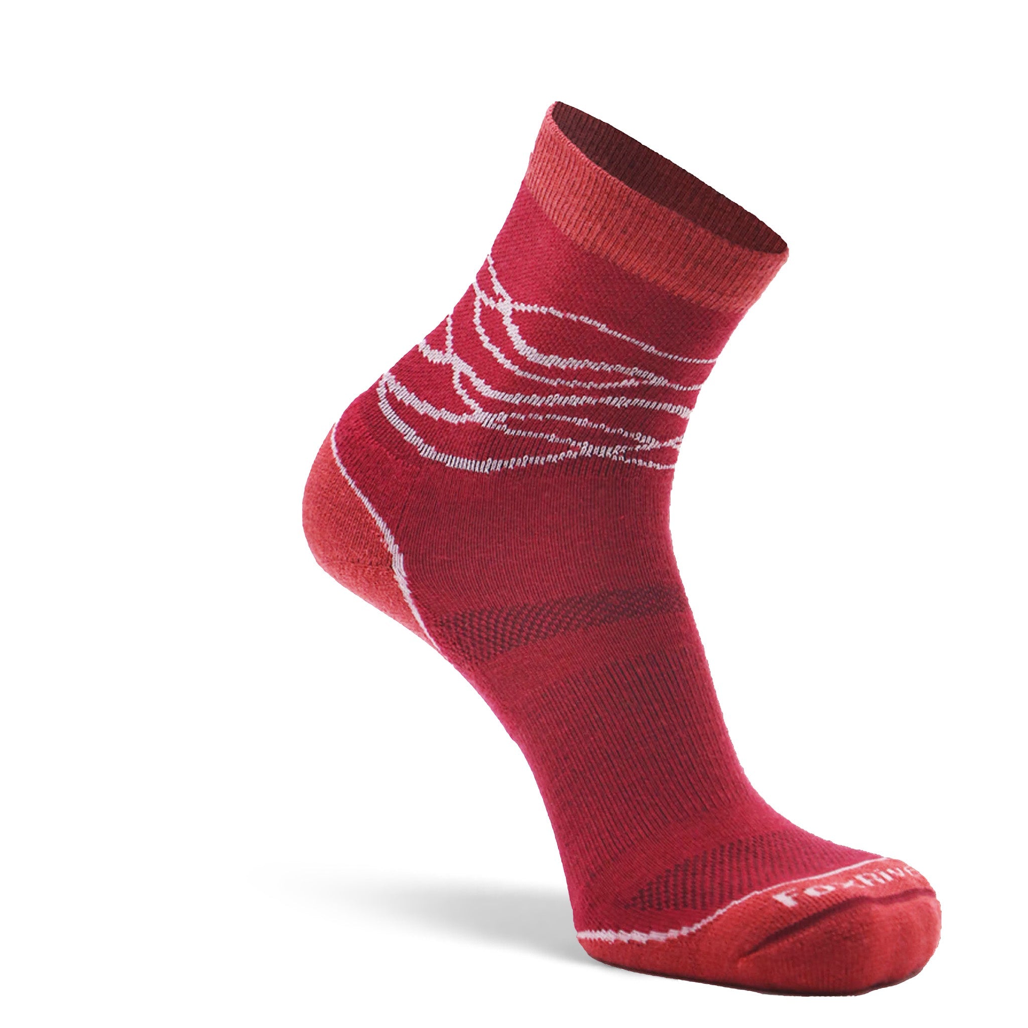 Women's Dundee Medium Weight Crew Hiking Sock Maroon Medium - Fox River