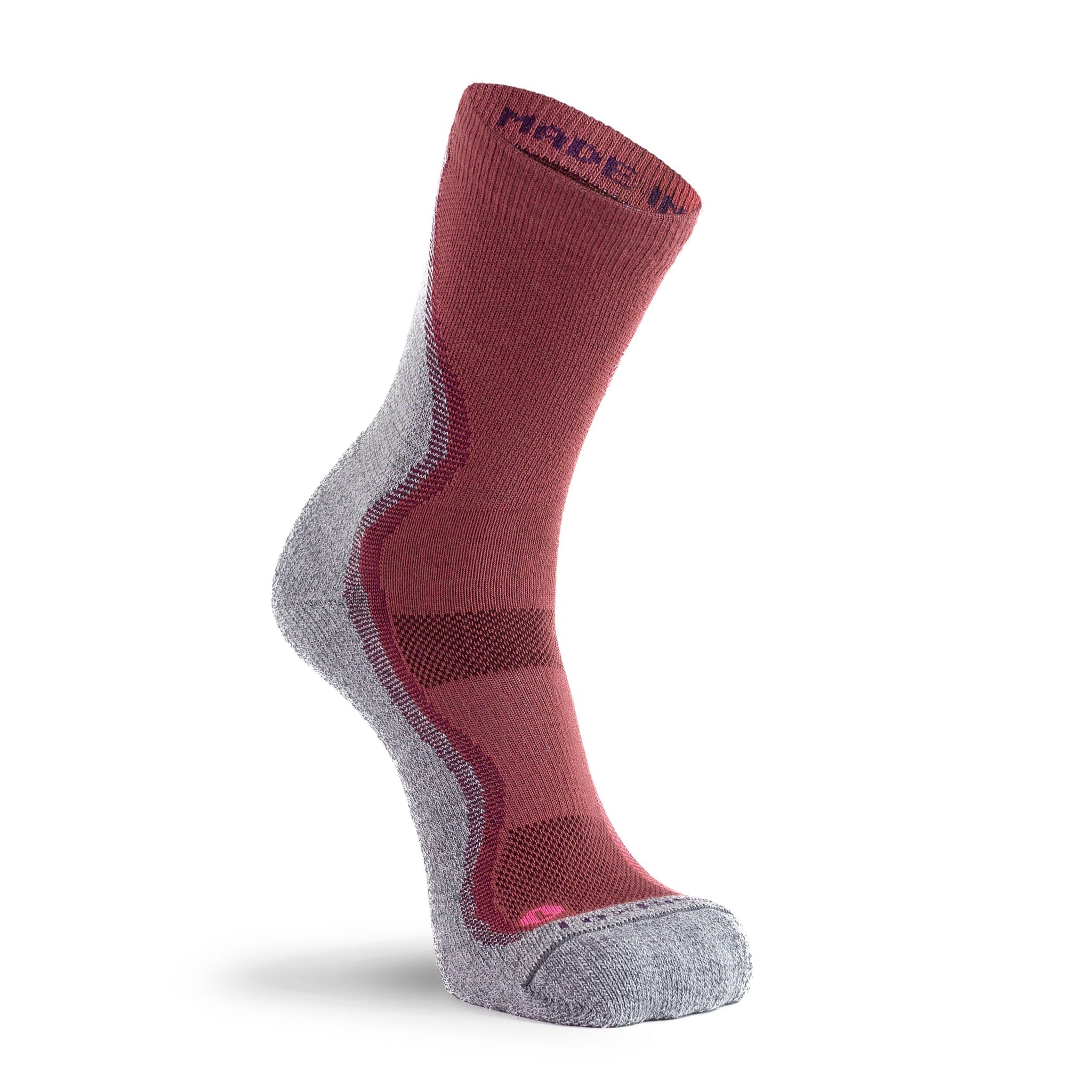 Women's Maple Lightweight Crew Hiking Sock Earth Red Medium - Fox River