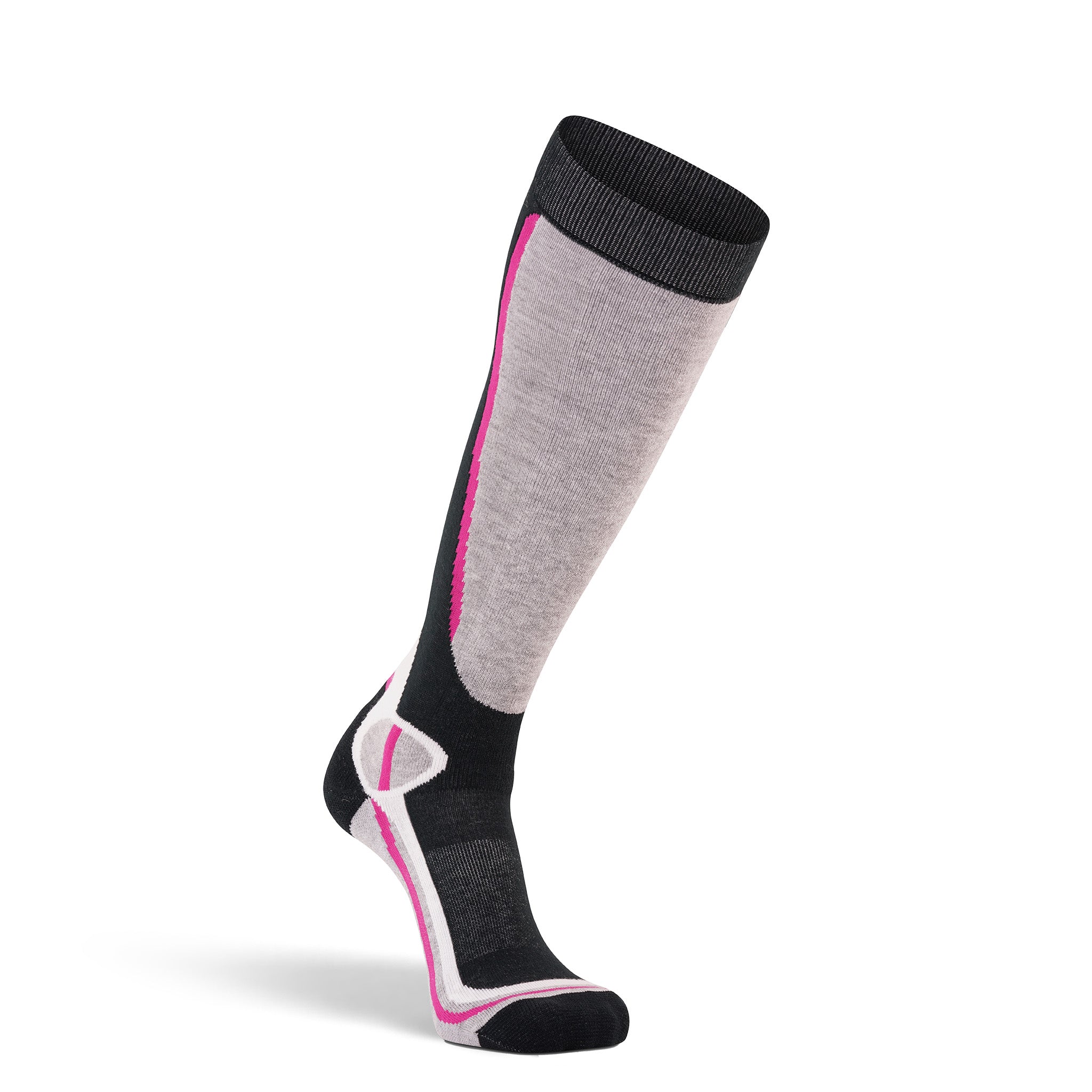 Women's Taos Lightweight Over-the-Calf Ski and Snowboard Sock White/Black Small - Fox River